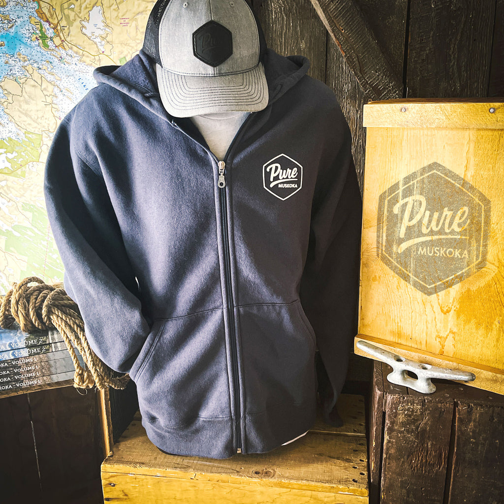 Men's 16oz. Full Zip Hoodie – Pure Muskoka